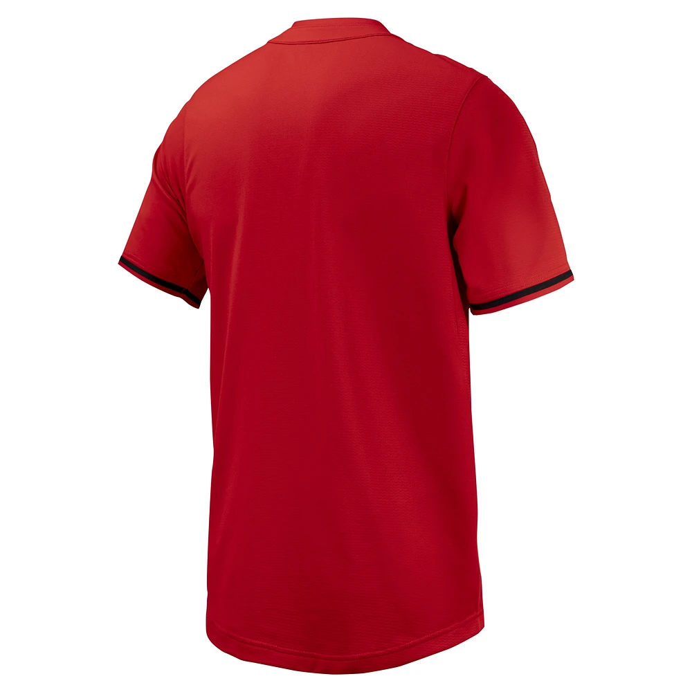 Maillot de baseball Nike pour hommes, réplique des Bulldogs Géorgie, rouge, à boutons complets