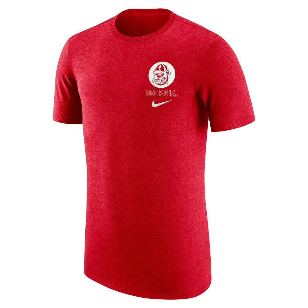 Men's Nike Red Georgia Bulldogs Retro Tri-Blend T-Shirt