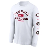 Men's Nike White Georgia Bulldogs Primetime Classic Location Long Sleeve T-Shirt