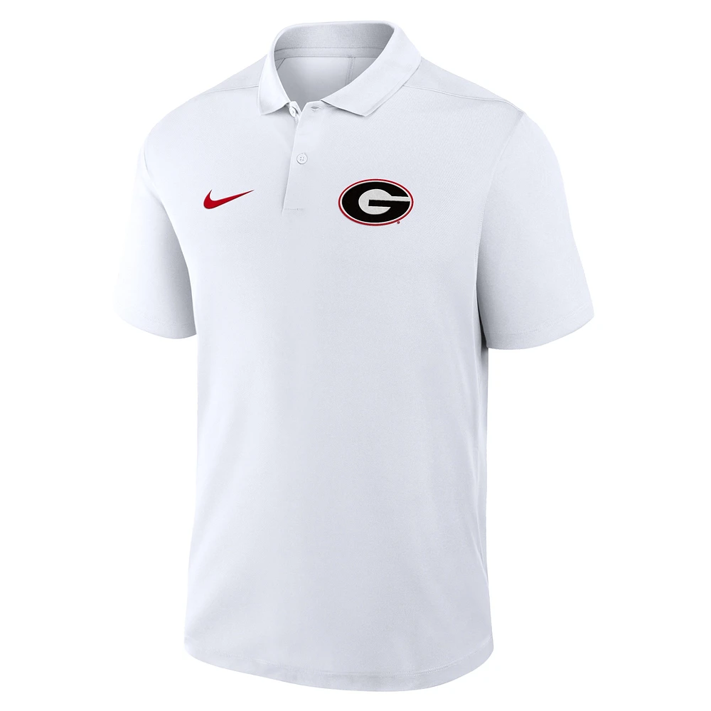 Men's Nike White Georgia Bulldogs Primetime Victory Primary Logo Performance Polo