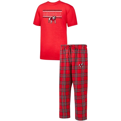 PRF UGA ROUGE 2-PACK PANTALON ET T-SHIRT EN FLANELLE TEEMENXSS