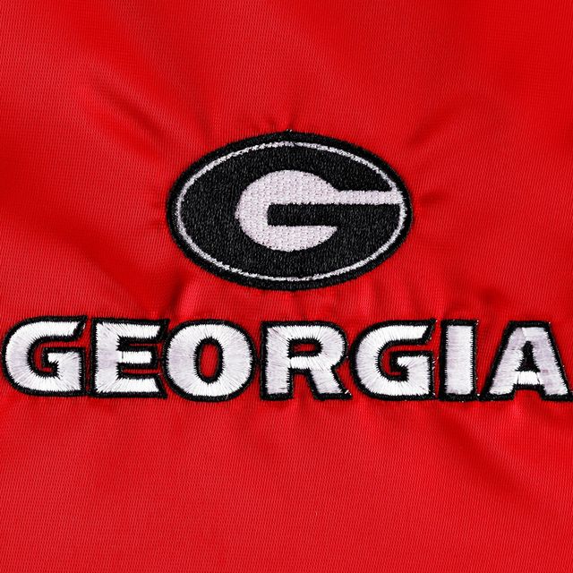 Veste réversible en satin à glissière pleine longueur Georgia Bulldogs Big & Tall pour homme, rouge/noir