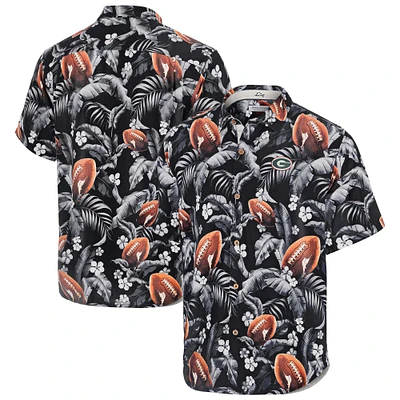 Chemise boutonnée noire pour homme Tommy Bahama Georgia Bulldogs Veracruz Cay First Down Blooms