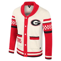 Unisex Colosseum Cream Georgia Bulldogs Wild Collective Button-Up Jacquard Sweater