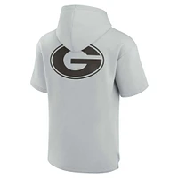 Unisex Fanatics Gray Georgia Bulldogs Elements Super Soft Fleece Short Sleeve Pullover Hoodie