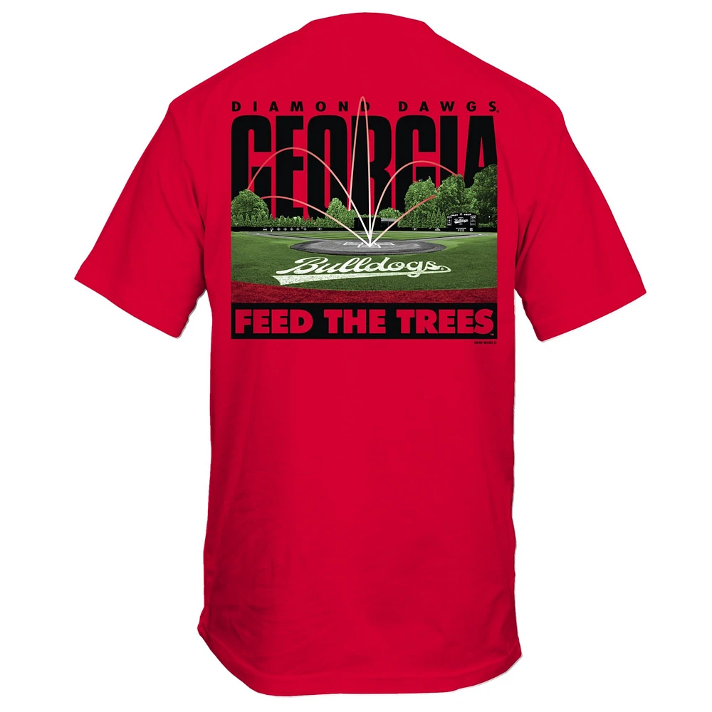 Unisex Red Georgia Bulldogs Feed The Trees Baseball T-Shirt