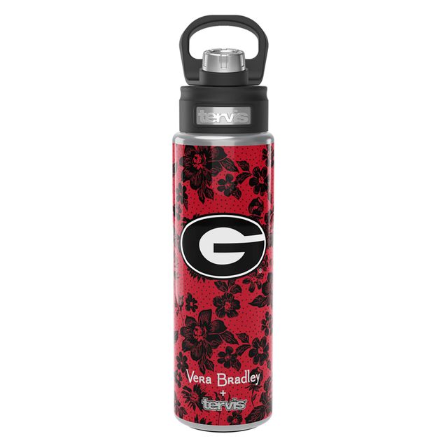 Vera Bradley x Tervis Georgia Bulldogs 24 oz. Bouteille à large ouverture avec couvercle de luxe