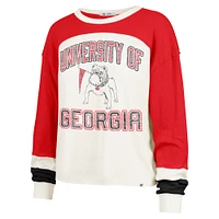 Women's '47  Cream Georgia Bulldogs Double Header Curve Raglan Long Sleeve T-Shirt