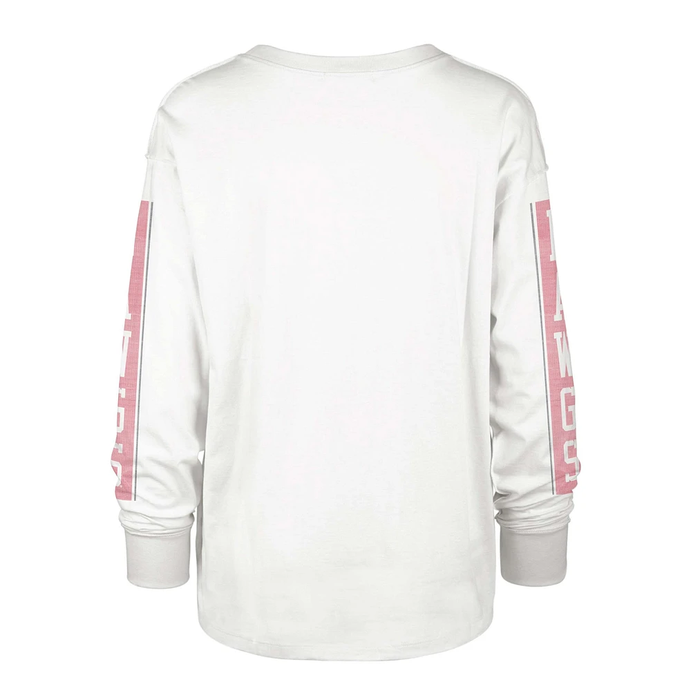 Women's '47 Cream Georgia Bulldogs Statement SOA 3-Hit Long Sleeve T-Shirt