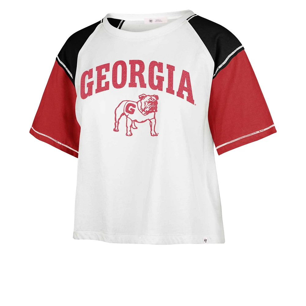 Women's '47 White Georgia Bulldogs Serenity Gia Cropped T-Shirt