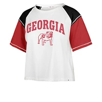 Women's '47 White Georgia Bulldogs Serenity Gia Cropped T-Shirt