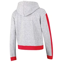 Women's Champion Heathered Gray Georgia Bulldogs Tri-Blend Boxy Cropped Pullover Hoodie