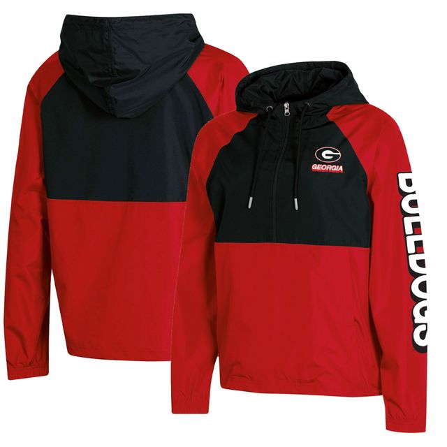 Veste à capuche demi-glissière pliable couleurs contrastées Champion Georgia Bulldogs pour femme, rouge