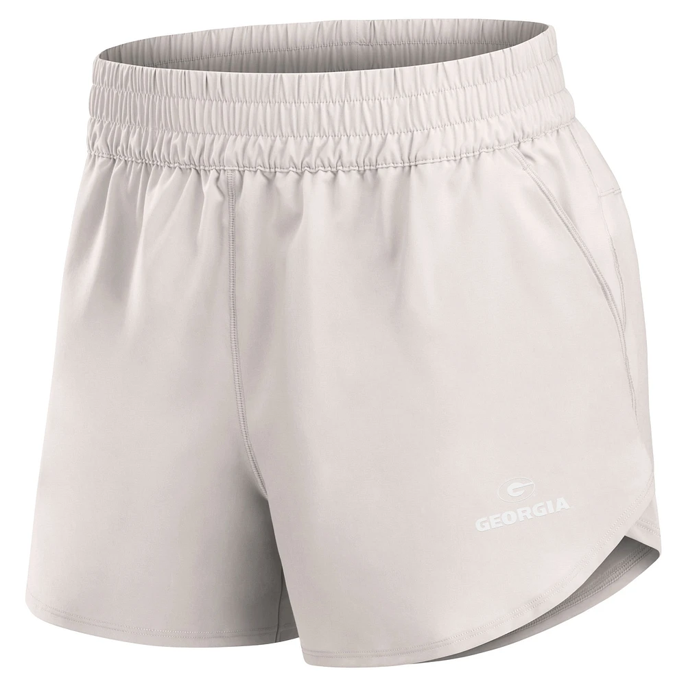 Women's Fanatics White Georgia Bulldogs Studio Woven Vibe Shorts