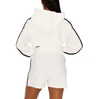 Women's Gameday Couture Cream Georgia Bulldogs Down, Set, Go Pullover Hoodie and Shorts Set