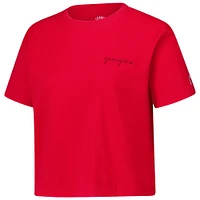 Women's League Collegiate Wear Red Georgia Bulldogs Clothesline Cotton Midi T-Shirt