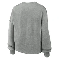 Women's Nike Heather Gray Georgia Bulldogs Oversized Essential Pullover Sweatshirt