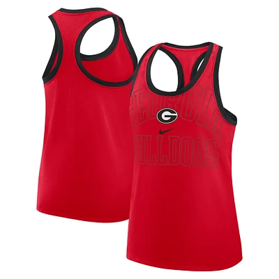 Débardeur Nike rouge Georgia Bulldogs Primetime Racerback Tri-Blend pour femme