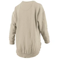 Women's Pressbox Tan Georgia Bulldogs Poncho Fleece Pullover Sweatshirt