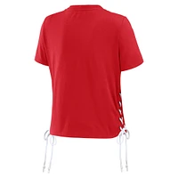 WEAR by Erin Andrews T-shirt court modeste à lacets sur le côté des Georgia Bulldogs pour femmes