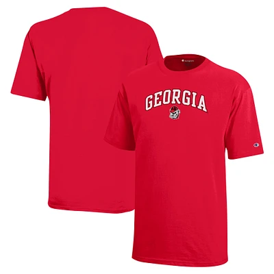 T-shirt avec logo en forme d'arc des Bulldogs de Géorgie, champion jeunes, rouge