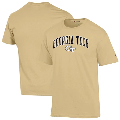 T-shirt Champion Gold Georgia Tech Yellow Jackets pour homme avec logo Arch Over