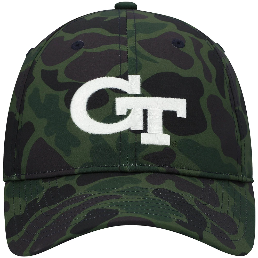 Hommes adidas Camo Georgia Tech Yellow Jackets Military Appreciation Slouch Primegreen Ajustable Chapeau