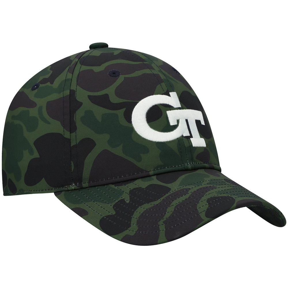 Hommes adidas Camo Georgia Tech Yellow Jackets Military Appreciation Slouch Primegreen Ajustable Chapeau