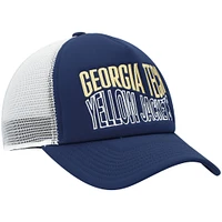 Men's adidas Navy/White Georgia Tech Yellow Jackets Wave Foam Trucker Snapback Hat