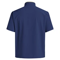 Men's adidas Navy Georgia Tech Yellow Jackets 2024 Coaches Sideline Half-Zip Short Sleeve Jacket