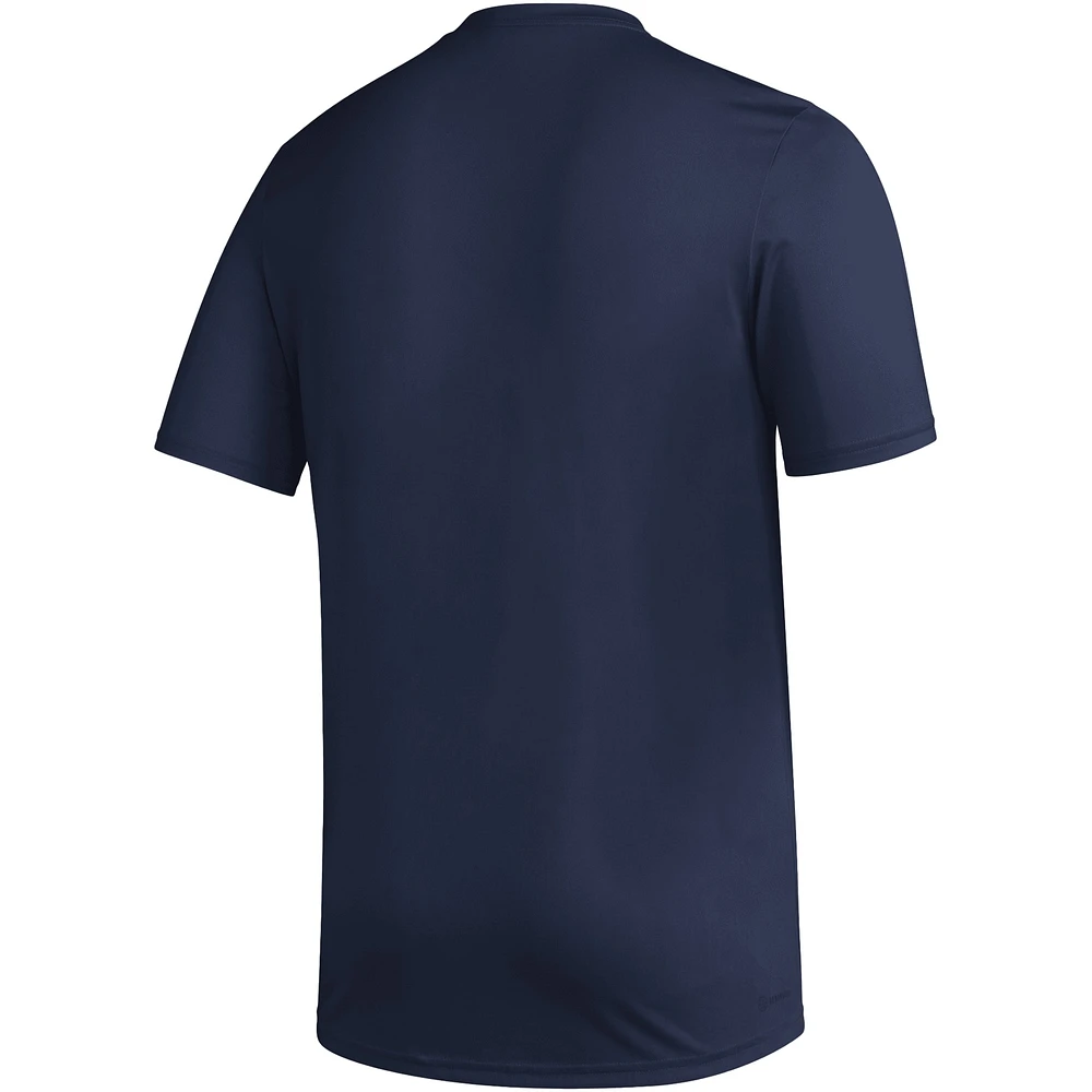 Men's adidas  Navy Georgia Tech Yellow Jackets Fadeaway Basketball Pregame AEROREADY T-Shirt