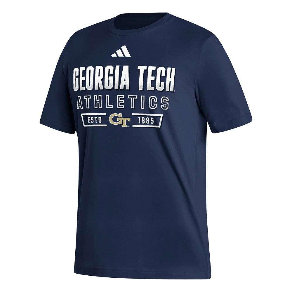 Men's adidas  Navy Georgia Tech Yellow Jackets Head of Class Fresh T-Shirt