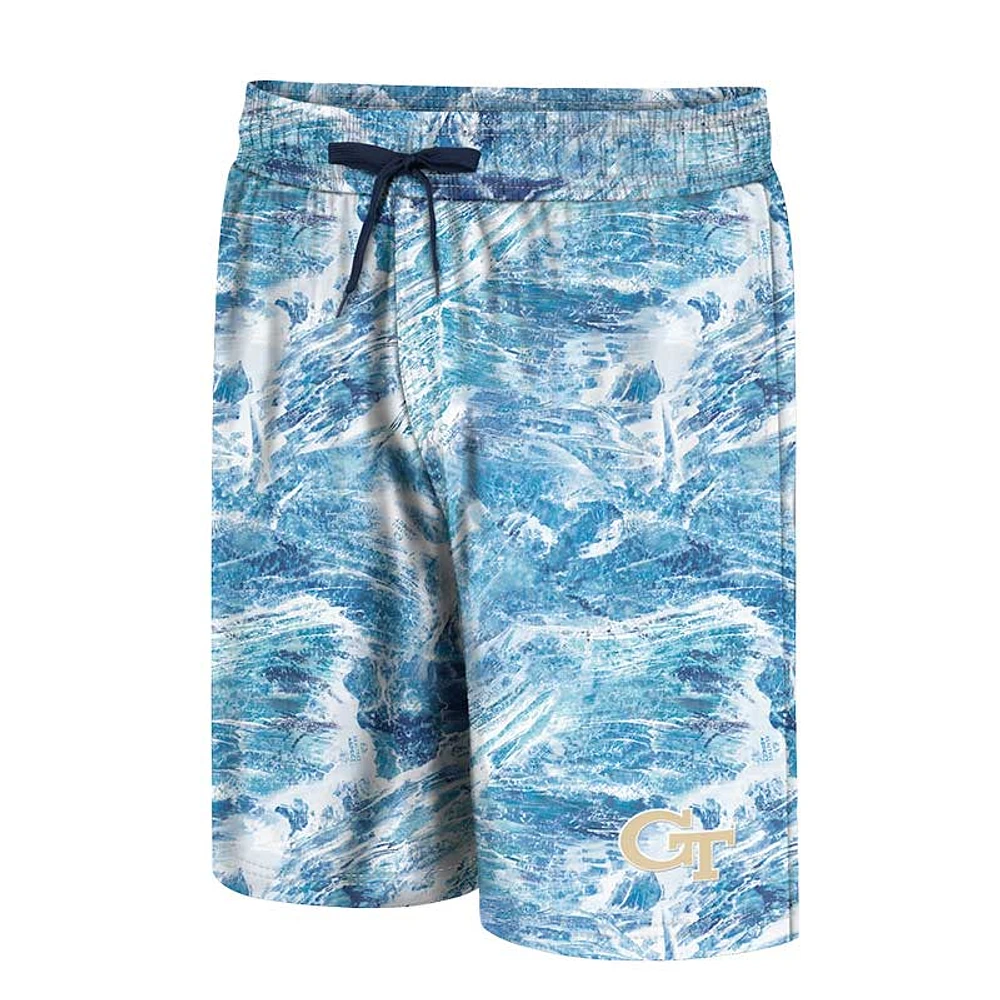 Men's Colosseum Blue Georgia Tech Realtree Aspect Ohana Swim Shorts