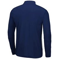 Vestes Georgia Tech jaunes pour hommes Colosseum Grey/Navy Jacket Prospect Space-Dye Quarter-Zip