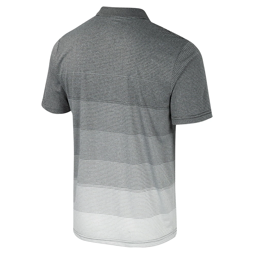 Polo en maille rayé pour hommes, gris Colosseum, vestes Georgia Tech jaune
