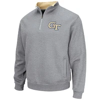Men's Colosseum Heathered Gray Georgia Tech Yellow Jackets Tortugas Team Logo Quarter-Zip Jacket