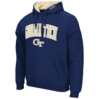 Colosseum Navy Georgia Tech Yellow Jackets Arch and Logo Pull à capuche pour hommes