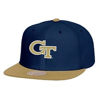 Casquette Snapback 2-Tone 2.0 Mitchell & Ness pour hommes, bleu marine/or, Georgia Tech Yellow Jackets