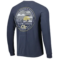 Men's Navy Georgia Tech Yellow Jackets Circle Campus Scene Long Sleeve T-Shirt