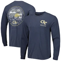 Men's Navy Georgia Tech Yellow Jackets Circle Campus Scene Long Sleeve T-Shirt