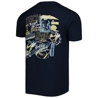T-shirt pour homme bleu marine Georgia Tech Yellow Jackets Vintage Through the Years Two-Hit