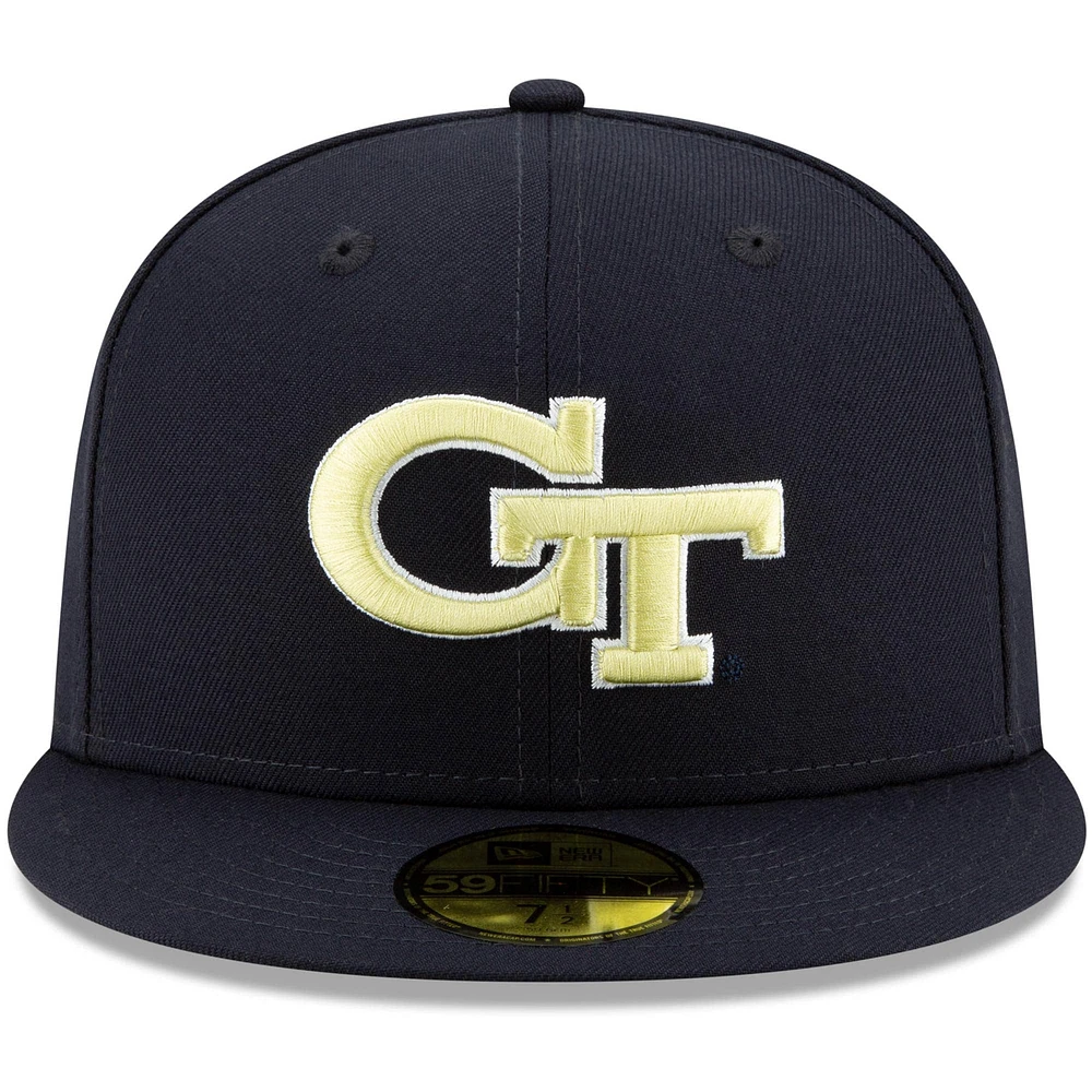 Men's New Era Navy Georgia Tech Yellow Jackets Primary Team Logo Basic 59FIFTY Fitted Hat