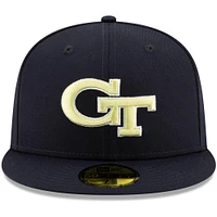 Men's New Era Navy Georgia Tech Yellow Jackets Primary Team Logo Basic 59FIFTY Fitted Hat