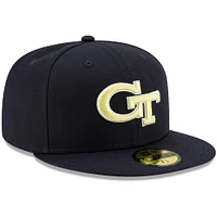 Men's New Era Navy Georgia Tech Yellow Jackets Primary Team Logo Basic 59FIFTY Fitted Hat