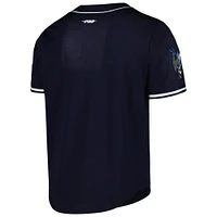Men's Pro Standard Navy Georgia Tech Yellow Jackets Mesh Full-Button Replica Baseball Jersey