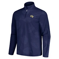 Men's Tommy Bahama Navy Georgia Tech Yellow Jackets Delray Frond IslandZone Half-Zip Jacket