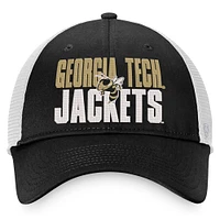 Men's Top of the World Black/White Georgia Tech Yellow Jackets Stockpile Trucker Snapback Hat