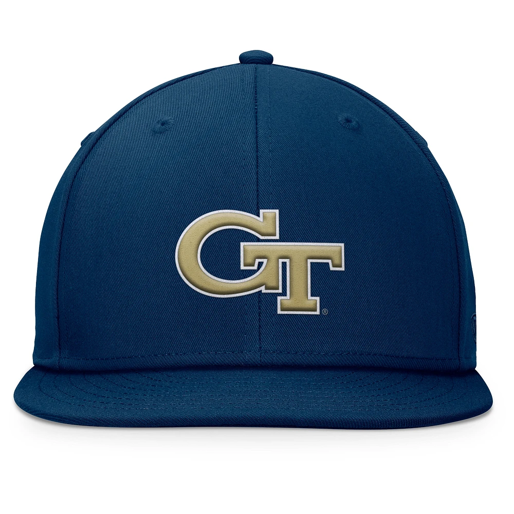 Men's Top of the World Navy Georgia Tech Yellow Jackets Fundamental Snapback Hat