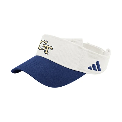 Visière ajustable unisexe adidas blanche Georgia Tech Yellow Jackets Dugout