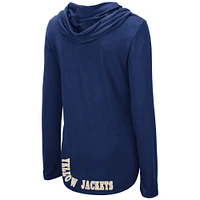 Women's Colosseum Navy Georgia Tech Yellow Jackets My Lover Lightweight Hooded Long Sleeve T-Shirt